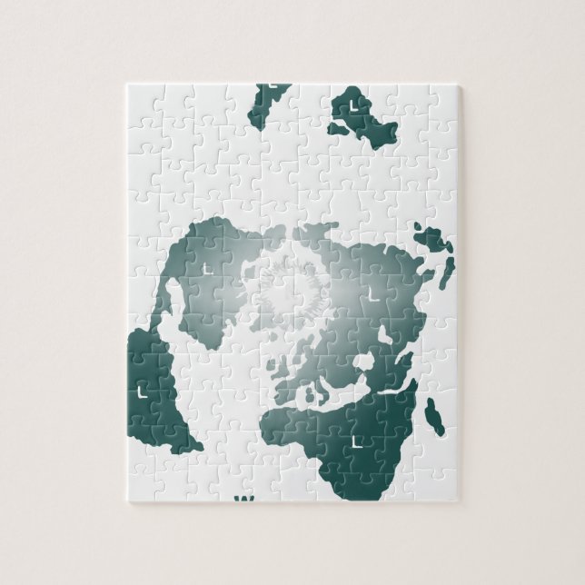 Quebra-cabeça Mapa liso da terra, mapa equidistante Azimuthal (Vertical)