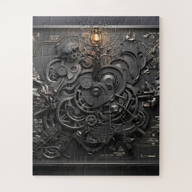 Quebra-cabeça Mapa Mecânico Steampunk (Vertical)