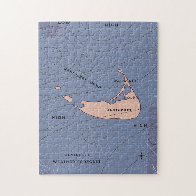 Quebra-cabeça Mapa meteorológico de Nantucket EUA (Vertical)