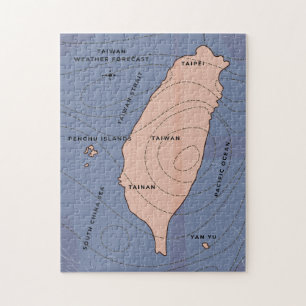 Quebra-cabeça Mapa meteorológico estilo retrô de Taiwan