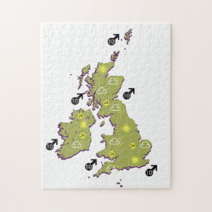 Quebra-cabeça Mapa meteorológico retrô das Ilhas Britânicas