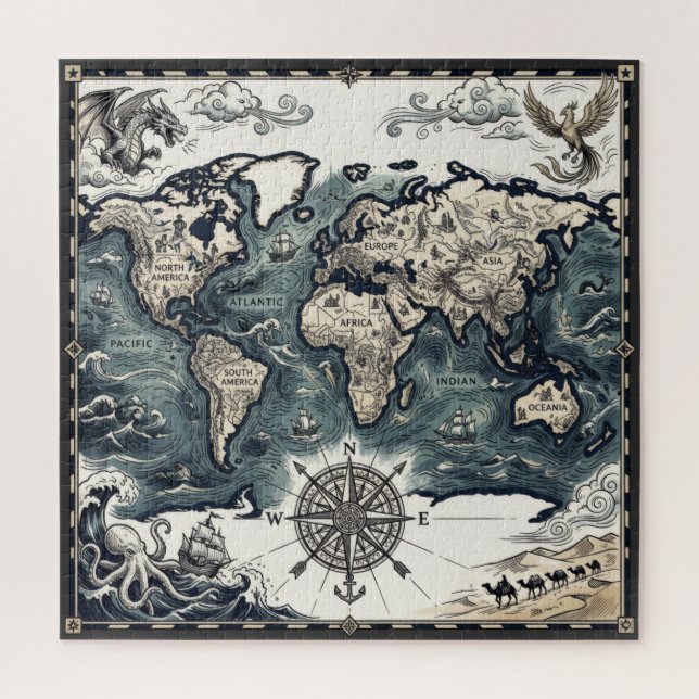 Quebra-cabeça Mapa Mundi (Vertical)
