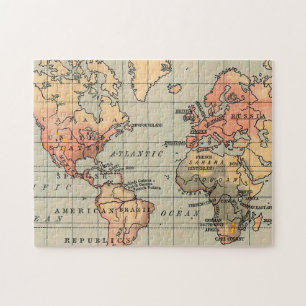 Quebra-cabeça Mapa Mundial Antiquado