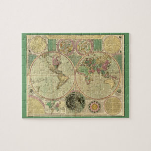 Quebra-cabeça Mapa Mundial Antiquado de Carington Bowles, cerca 