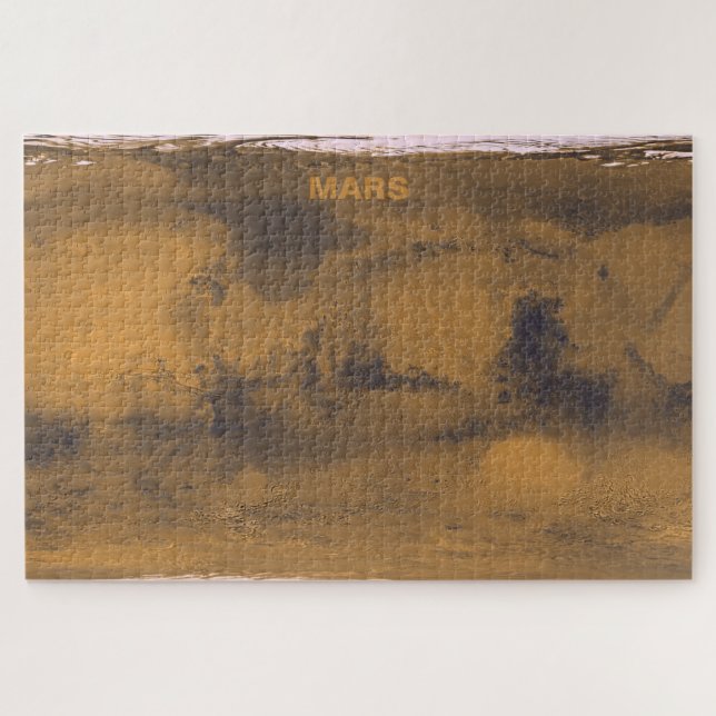 Quebra-cabeça Mapa Mundial de Marte Planeta Vermelho por Satélit (Horizontal)