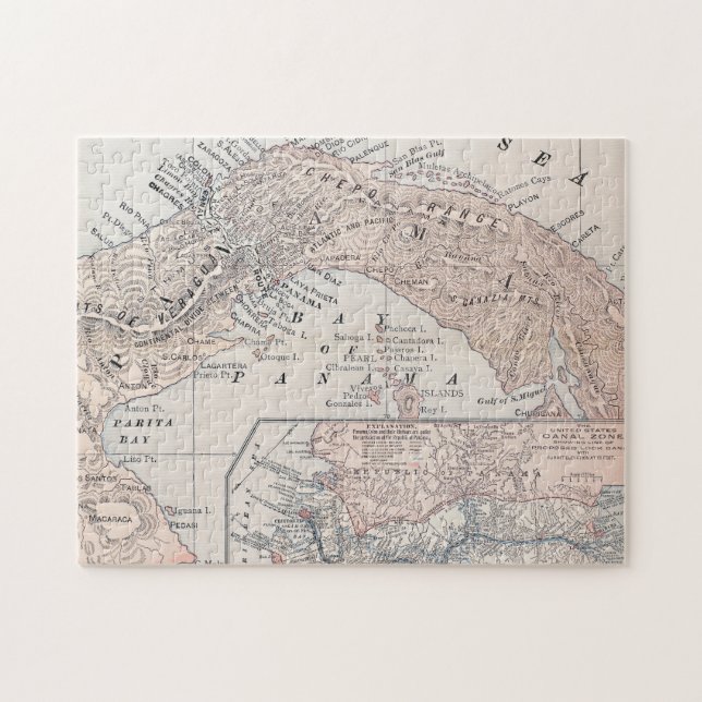 QUEBRA-CABEÇA MAPA: PANAMÁ, 1907 (Horizontal)