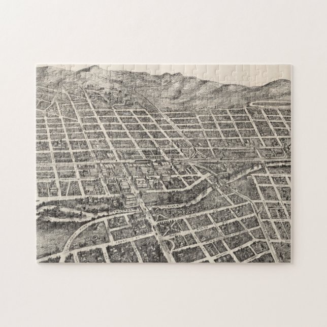 Quebra-cabeça Mapa Pictórico de Reno Nevada (1907) (Horizontal)