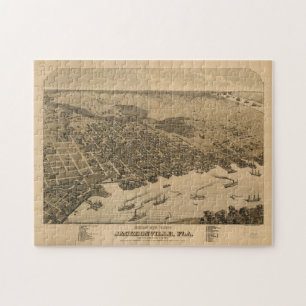 Quebra-cabeça Mapa pictórico do vintage de Jacksonville FL