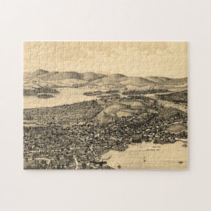 Quebra-cabeça Mapa pictórico do vintage de Meredith NH (1899)