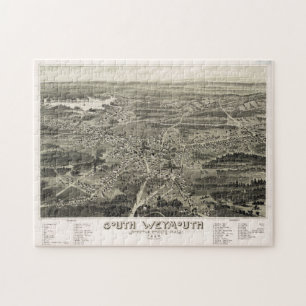 Quebra-cabeça Mapa Pictórico Vintage de MÃES de Weymouth Sul (18