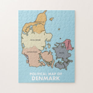 Quebra-cabeça Mapa político da Dinamarca