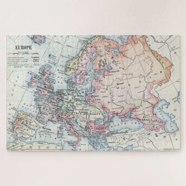 Quebra-cabeça Mapa político da Europa (1916) (Horizontal)
