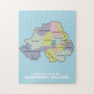 Quebra-cabeça Mapa Político da Irlanda do Norte.