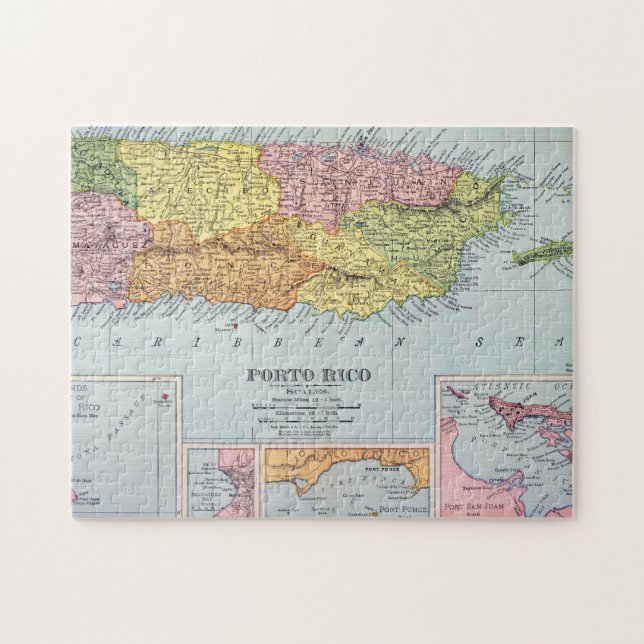 QUEBRA-CABEÇA MAPA: PUERTO RICO, 1900 (Horizontal)