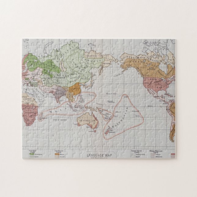 Quebra-cabeça Mapa que mostra as línguas do mundo (Horizontal)