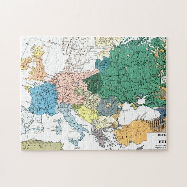Quebra-cabeça Mapa racial de Europa (Horizontal)