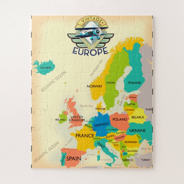 Quebra-cabeça Mapa Retroativo Da Europa. (Vertical)