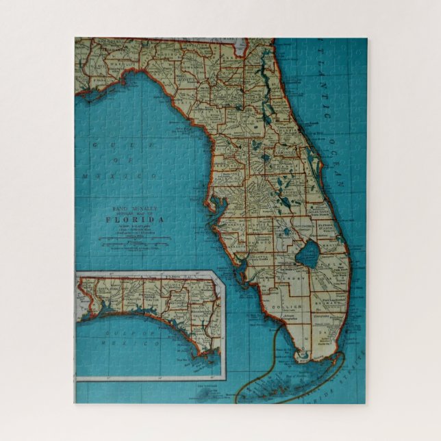 Quebra-cabeça Mapa Rodoviário da Flórida (Vertical)