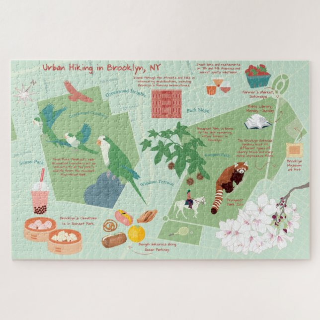 Quebra-cabeça Mapa Urbano do Brooklyn (Horizontal)