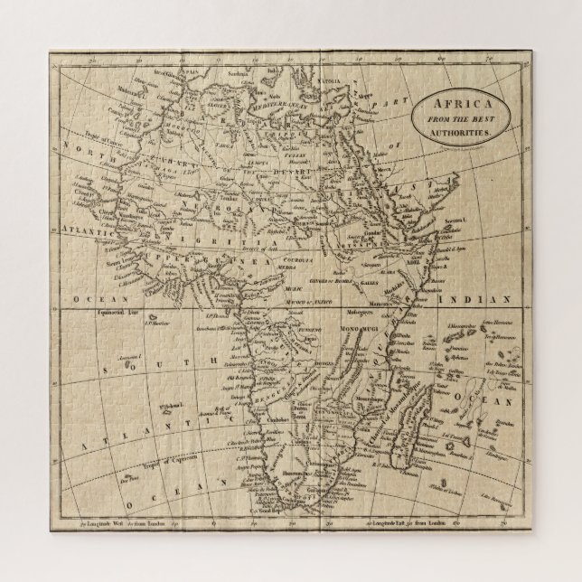 Quebra-cabeça Mapa Vintage Africa (Vertical)