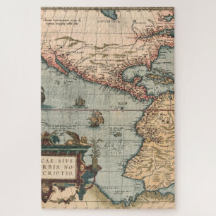 Quebra-cabeça Mapa Vintage da América do Norte