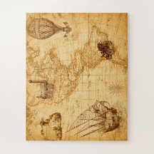 Mapa Vintage da América do Norte e do Sul 