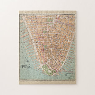 Quebra-cabeça Mapa Vintage da Baixa Manhattan (1921)