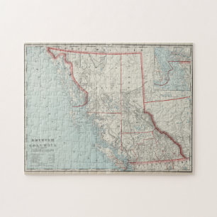 Quebra-cabeça Mapa Vintage da Colúmbia Britânica (1901)