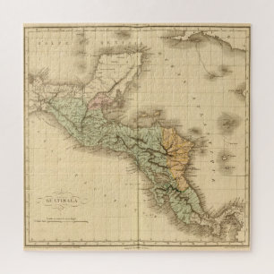 Quebra-cabeça Mapa Vintage da Guatemala (1825)