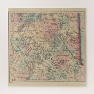 Quebra-cabeça Mapa Vintage da Região dos Lagos (1890)