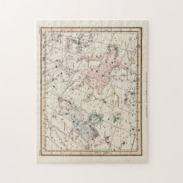 Quebra-cabeça Mapa Vintage das Constelações de Perseu e Andrômed