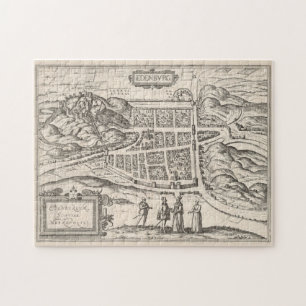 Quebra-cabeça Mapa Vintage de Edimburgo na Escócia (1581)
