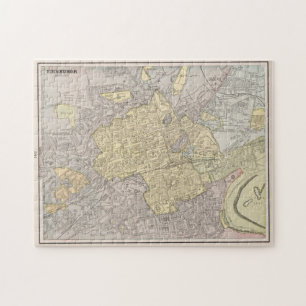 Quebra-cabeça Mapa Vintage de Edimburgo na Escócia (1901)
