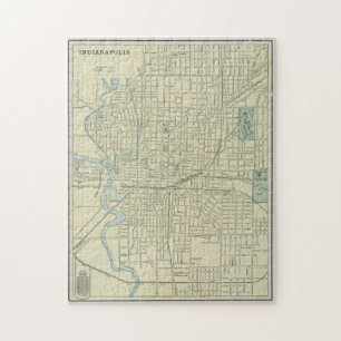 Quebra-cabeça Mapa Vintage de Indianápolis Indiana (1901)