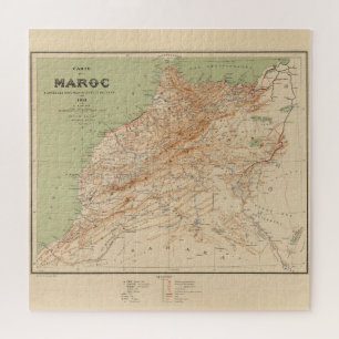 Quebra-cabeça Mapa Vintage de Marrocos (1912)