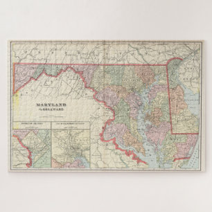 Quebra-cabeça Mapa Vintage de Maryland (1901)