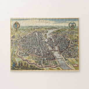 Quebra-cabeça Mapa Vintage de Paris (1655)