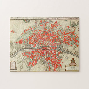 Quebra-cabeça Mapa Vintage de Paris (1721-1774)