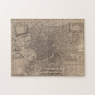 Quebra-cabeça Mapa Vintage de Roma Itália (1730)