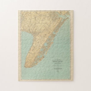 Quebra-cabeça Mapa Vintage do Cabo May NJ (1888)