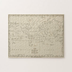 Quebra-cabeça Mapa Vintage do Mundo (1794)