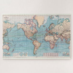 Quebra-cabeça Mapa Vintage do Mundo (1897)