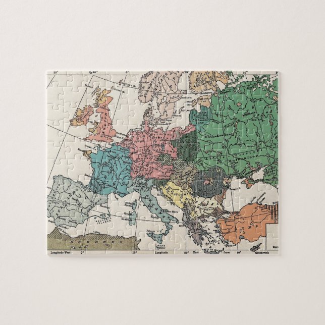 Quebra-cabeça Mapa Vintage Europe (Horizontal)