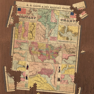 Quebra-cabeça Mapas Estratégicos Militares da Guerra Civil Vint