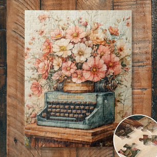 Quebra-cabeça Máquina de escrever com flores