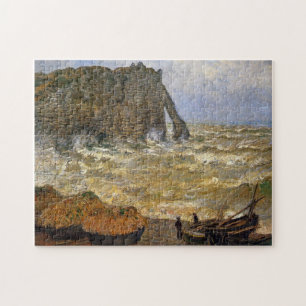 Quebra-cabeça Mar duro em Etretat Monet Fine Art