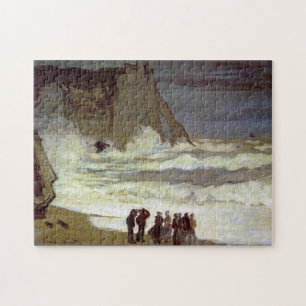 Quebra-cabeça Mar duro em Etretat Monet Fine Art