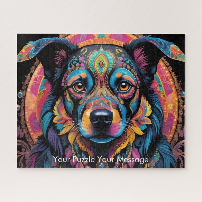 Quebra-cabeça Márabe boêmico majestade o cão pintado (Horizontal)