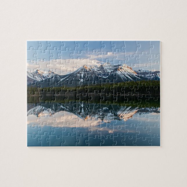 Quebra-cabeça Maravilhosa montanha rochosa refletindo paisagem (Horizontal)