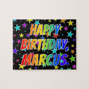Quebra-cabeça "MARCUS" First Name, Fun "HAPPY BIRTHDAY"